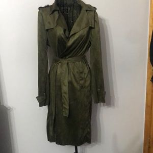 Suede trench coat